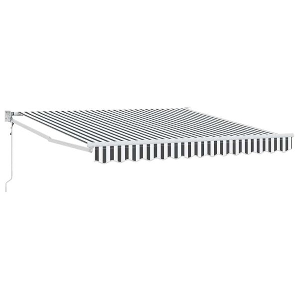 vidaXL Copertină retractabilă antracit/alb, 3x2,5 m, textil/aluminiu