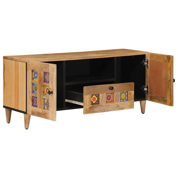 vidaXL Cabinet TV natural 105 x 33,5 x 46 cm Lemn de mango solid