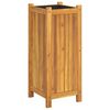 vidaXL Jardinieră de grădină cu căptușeală, 31x31x75 cm, lemn acacia