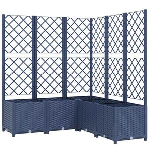 vidaXL Jardinieră de grădină cu spalier,albastru gri, 120x120x136 cm, PP