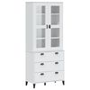 vidaXL Dulap &icirc;nalt &bdquo;VIKEN&rdquo;, alb, 80x40x190 cm, lemn masiv de pin