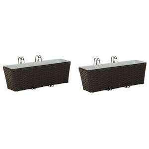 vidaXL Balustradă 2 pcs Negru 50 x 17 x 17 cm Metal