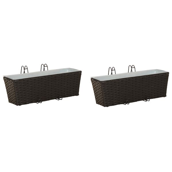 vidaXL Balustradă 2 pcs Negru 50 x 17 x 17 cm Metal