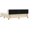 vidaXL Pat cu arcuri cu saltea cu headboard Crem 200 x 200 cm țesătură