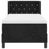 vidaXL Pat cu arcuri cu saltea cu headboard Negru 200 x 80 cm Catifea