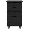 vidaXL Cabinet mobil cu roata Negru 34 x 39 x 56 cm Lemn de pin masiv