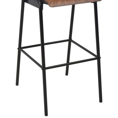 vidaXL Set mobilier de bar, 3 piese, maro și negru, oțel