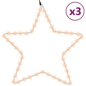 vidaXL Figurină stea de Crăciun 48 LED-uri, 3 buc., alb cald, 56 cm