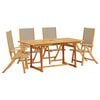 vidaXL Set mobilier de grădină, 5 piese, lemn masiv acacia/textilenă