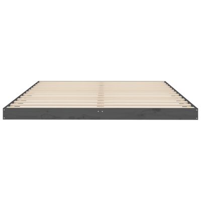 vidaXL Cadru de pat King Size, gri, 150x200 cm, lemn masiv de pin