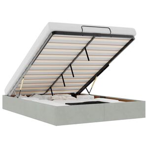 vidaXL Cadru pat otoman fără saltea Gri deschis 140x190 cm catifea