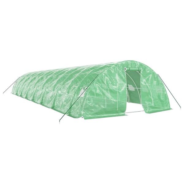 vidaXL Seră cu cadru din oțel, verde, 80 m&sup2;, 16x5x2,3 m