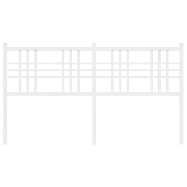 vidaXL Tăblie de pat metalică, alb, 160 cm