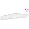 vidaXL Coșuri gabion arcuite 15 buc, 400x50x40/60 cm, fier galvanizat