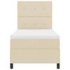 vidaXL Pat cu arcuri cu saltea cu headboard Crem 100 x 200 cm țesătură