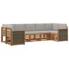 vidaXL Set canapea sectională cu pernă 6 pcs Natural și gri deschis