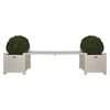 Esschert Jardiniere cu bancă tip pod, alb, CF33W