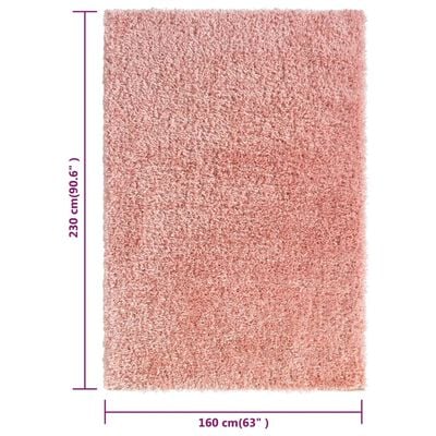 vidaXL Covor moale cu fire înalte, roz, 160x230 cm, 50 mm