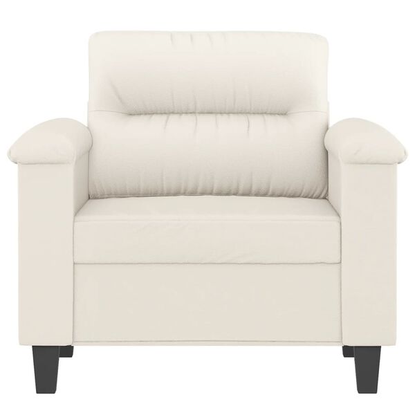 vidaXL Canapea de o persoană, crem, 60 cm, piele ecologică