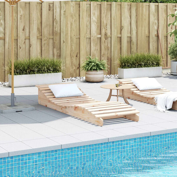 vidaXL Șezlong, 205x60x31,5 cm, lemn masiv de pin