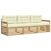 vidaXL Set de canapele de exterior 3 buc. Alb și crem Poliester