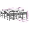 vidaXL Set mobilier grădină cu perne, 9 piese, gri, poliratan