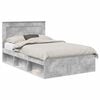 vidaXL Cadru de pat cu headboard Beton 120 x 190 cm Lemn de pin masiv