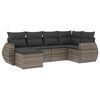 vidaXL Set mobilier grădină cu perne, 6 piese, gri, poliratan