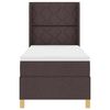 vidaXL Pat cu arcuri cu saltea cu headboard Maro 140 x 200 cm țesătură