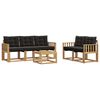 vidaXL Set de canapele de exterior 6 buc. 5-Locuri Alb și negru