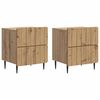 vidaXL Dulap de noapte 2 pcs Stejar Artizanal 43 x 34,5 x 49,5 cm