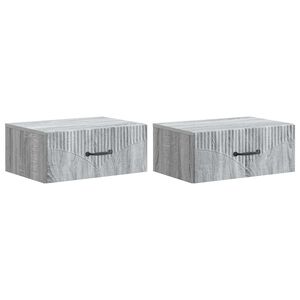 vidaXL Dulap de noapte suspendat 2 pcs Sonoma gri 49 x 34,5 x 20 cm