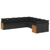 vidaXL Set canapele de grădină cu perne, 10 piese, negru, poliratan