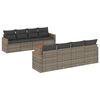 vidaXL Set canapele de grădină, 9 piese, cu perne, gri, poliratan