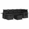 vidaXL Set canapele de grădină cu perne, 7 piese, negru, poliratan