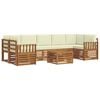 vidaXL Set de canapele de exterior 8 buc. Natural și Crem