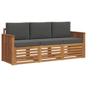 vidaXL Seturi de canapele cu pernă 3 pcs Natural și Antracit