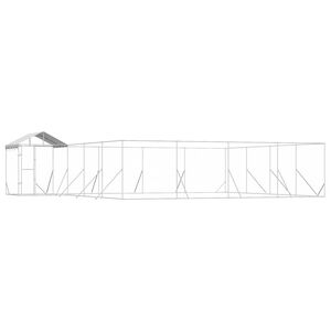 vidaXL Padoc exterior cu acoperiș argintiu 10x8x2,5 m oțel galvanizat