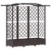 vidaXL Pat Ridicat cu Trellis și Acoperiș Maro 163 x 40 x 123 cm PP