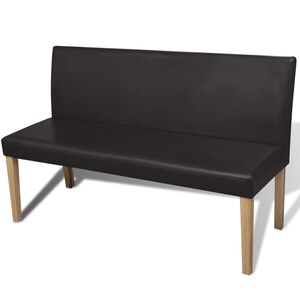 vidaXL Bancă, maro &icirc;nchis, 139,5 cm, piele ecologică