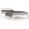 vidaXL Cadru de pat Super King, alb, 180x200 cm, lemn masiv