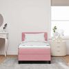 vidaXL Pat cu arcuri cu saltea cu headboard Roz 90 x 200 cm Catifea