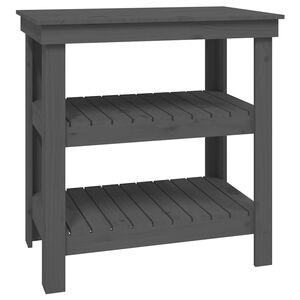 vidaXL Banc de lucru cu raft Gri 78,5 x 50 x 80 cm Lemn masiv de pin