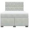 vidaXL Pat box spring cu saltea, gri deschis, 160x200 cm, catifea