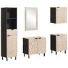 vidaXL Seturi de baie 5 pcs Finisaj Alb Spălat Lemn de mango solid