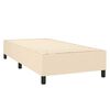 vidaXL Pat box spring cu saltea, crem, 90x190 cm, textil