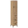 vidaXL Bufet Stejar Artizanal 34,5 x 34 x 180 cm Lemn compozit