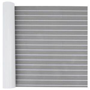 vidaXL Covor pentru Bărci Dungi Gri deschis și alb. 240 x 90 cm EVA