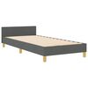 vidaXL Cadru de pat cu headboard Gri &icirc;nchis 90 x 190 cm țesătură