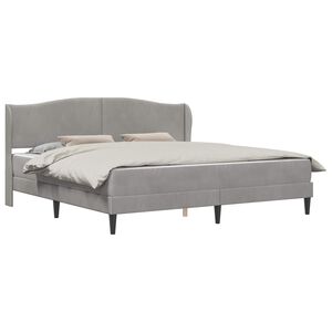 vidaXL Cadru de pat cu headboard Gri deschis 200 x 200 cm Catifea